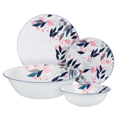 Изображение товара Набор посуды MILLIMI Лия опаловое стекло 13 предметов суповая тарелка 4шт, десертная тарелка 4шт,  в Миди Лтд