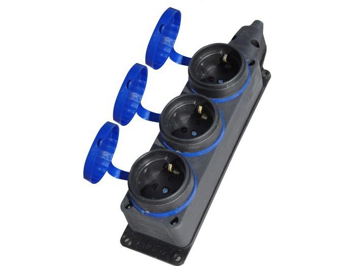 Колодка 3 гнезда влагозащищенная с крышками XPERT (2шт/уп) - фото в Миди Лтд Изображение товара Колодка 3 гнезда влагозащищенная с крышками XPERT (2шт/уп) в Миди Лтд