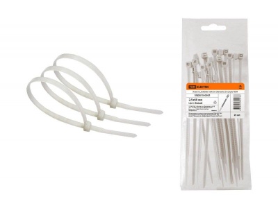 Изображение товара Хомуты нейлоновые белые 60х2,5мм (25шт/уп) TDM в Миди Лтд
