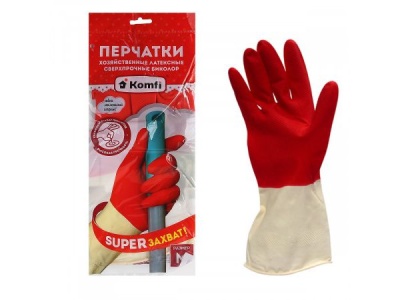 Перчатки латексные хозяйственные размер М БИКОЛОР СВЕРХПРОЧНЫЕ белый+красный - фото в Миди Лтд Изображение товара Перчатки латексные хозяйственные размер М БИКОЛОР СВЕРХПРОЧНЫЕ белый+красный в Миди Лтд