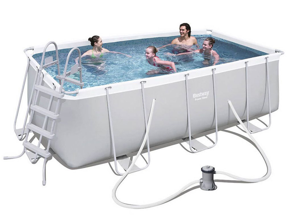 Бассейн каркасный с фильтр-насосом и лестницей BESTWAY 412*201*122см 8124л 56456 - фото в Миди Лтд Изображение товара Бассейн каркасный с фильтр-насосом и лестницей BESTWAY 412*201*122см 8124л 56456 в Миди Лтд