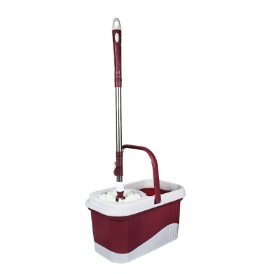 Изображение товара Набор МОП ведро 12л с колесом, швабра, доп. насадка, принцип отжима "Юла", метал.отжим, пластик  в Миди Лтд