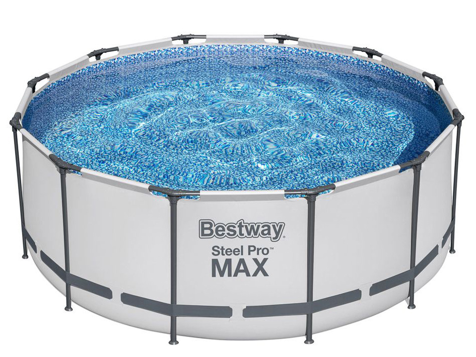 Бассейн каркасный с фильтр-насосом, тентом и лестницей BESTWAY 366*122см 10250л 56420 - фото в Миди Лтд Изображение товара Бассейн каркасный с фильтр-насосом, тентом и лестницей BESTWAY 366*122см 10250л 56420 в Миди Лтд