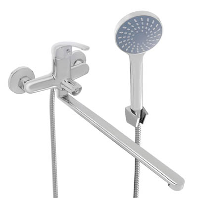 Смеситель для ванны СоюзКран с душем прямой излив 35см керам картридж 35мм хром цинк SK08-Р109 - фото в Миди Лтд Изображение товара Смеситель для ванны СоюзКран с душем прямой излив 35см керам картридж 35мм хром цинк SK08-Р109 в Миди Лтд