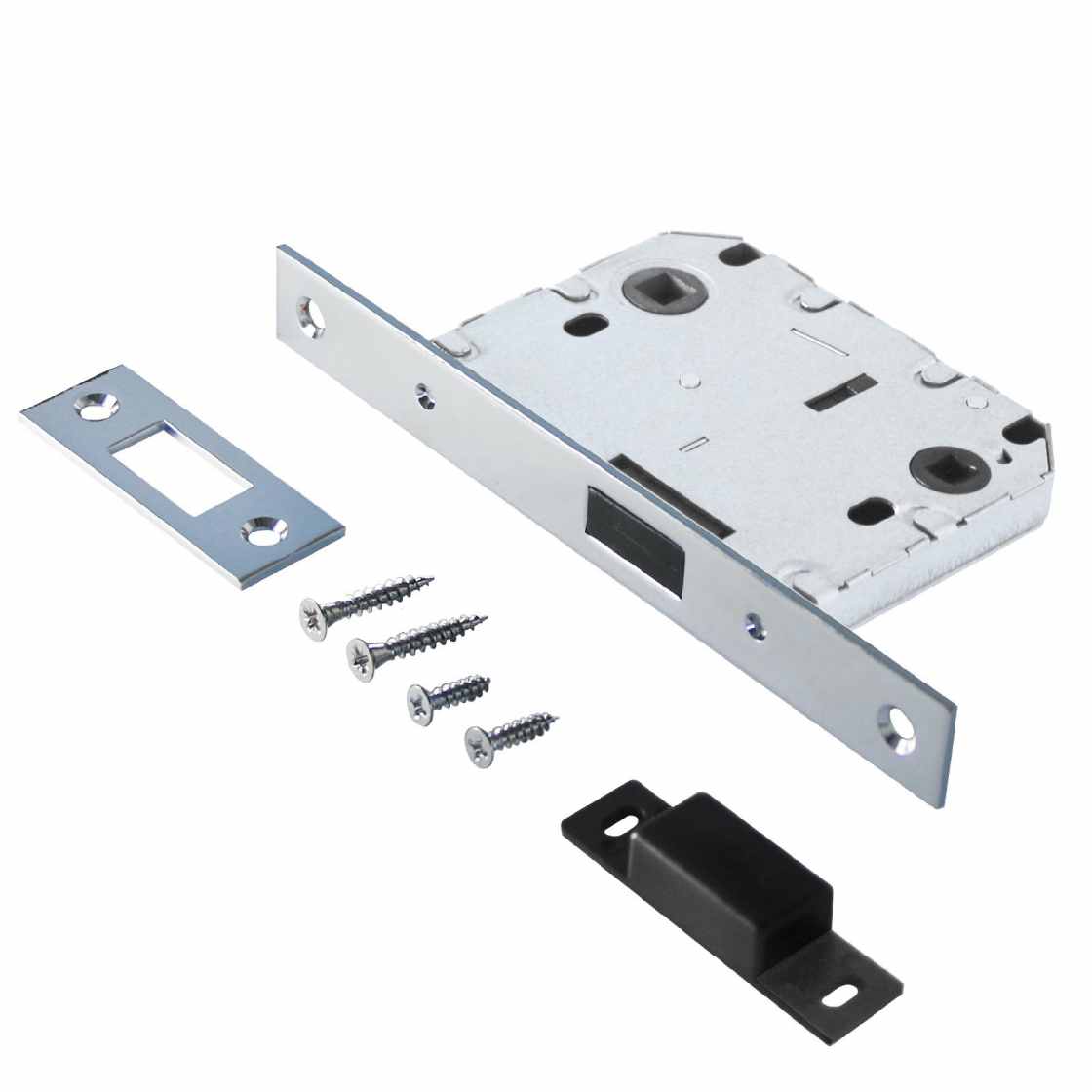 Изображение товара Защелка дверная с фиксатором APT L7050-MS CP магнитная хром Аллюр (40шт/уп) в Миди Лтд