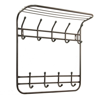 Изображение товара Вешалка настенная Комфорт 2-х ярусная медный антик 5/4 крючка (2шт/уп) в Миди Лтд