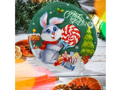 Изображение товара Тарелка десертная стекло круглая 18см Daniks Кролик с леденцом (48шт/уп) Х в Миди Лтд