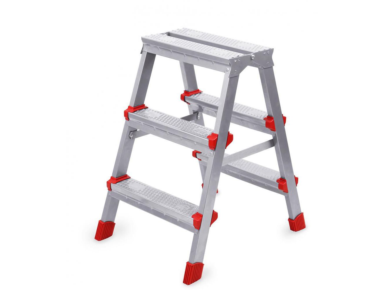 Лестница-стремянка NIKA двухсторонняя 3-х ступенчатая высота до верхней площ 61,5 см 3,05кг - фото в Миди Лтд Изображение товара Лестница-стремянка NIKA двухсторонняя 3-х ступенчатая высота до верхней площ 61,5 см 3,05кг в Миди Лтд