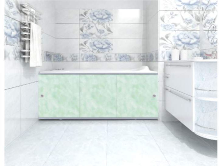 Изображение товара Экран под ванну 1,68м Премиум А облака зеленые в Миди Лтд