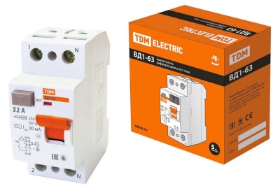 Изображение товара УЗО ВД1-63 2Р 32А 30мА TDM в Миди Лтд