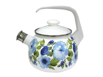 Изображение товара Чайник эмаль белая 2,5л Синий лен С-2711АП/4Рч (4шт/уп) в Миди Лтд