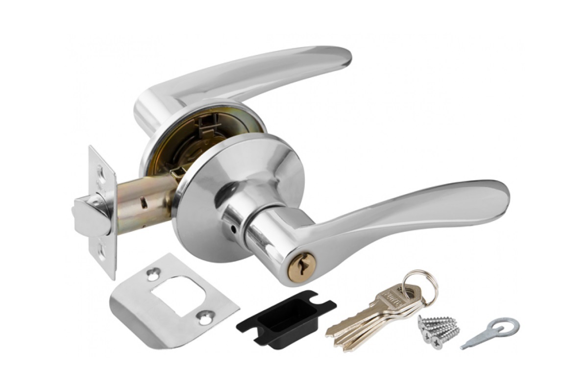 Замок ручка Хром с ключом,фиксатором 6020 CP-Е - фото в Миди Лтд Изображение товара Замок ручка Хром с ключом,фиксатором 6020 CP-Е в Миди Лтд