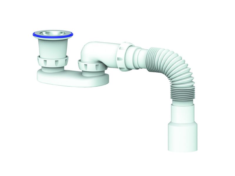 Изображение товара Сифон для душевого поддона Акватер 1 1/2*40 с гофрой 40*40*50 V120 в Миди Лтд