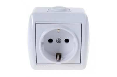 Изображение товара Розетка 1 местная LEZARD Ната белая с/з керамика в Миди Лтд