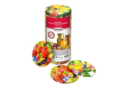 Крышки винтовые  D=66мм Калейдоскоп Komfi (20шт/уп) - фото в Миди Лтд Изображение товара Крышки винтовые  D=66мм Калейдоскоп Komfi (20шт/уп) в Миди Лтд