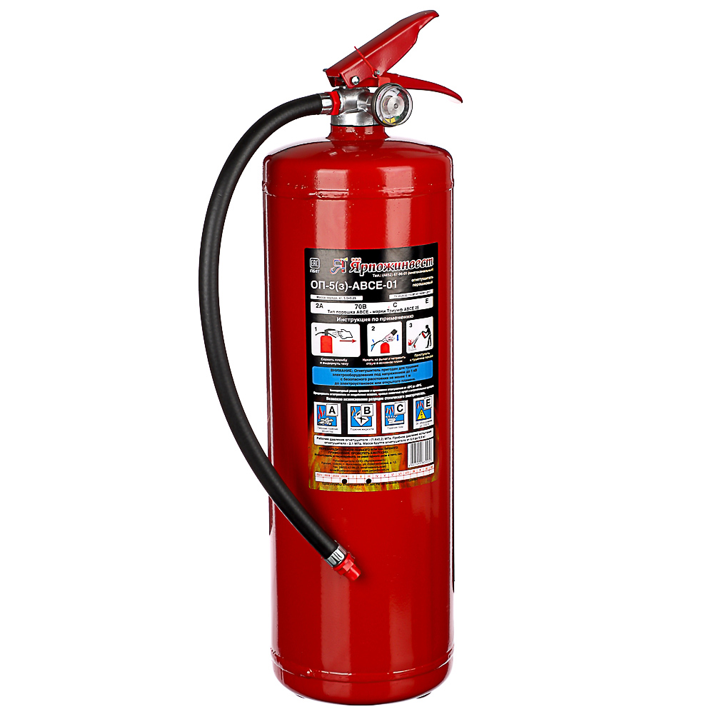 Изображение товара Огнетушитель порошковый ОП-5(з) АВСЕ 3ПУ алюминий (4шт/кор) в Миди Лтд