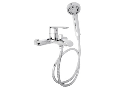 Смеситель для ванны с коротким изливом с душ набором латунь RAIN Гранат - фото в Миди Лтд Изображение товара Смеситель для ванны с коротким изливом с душ набором латунь RAIN Гранат в Миди Лтд