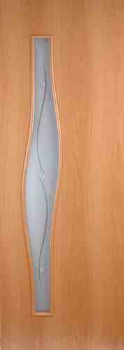 Изображение товара Полотно дверное ПО со стекл фьюзинг Волна ламинированное миланский орех 600 в Миди Лтд