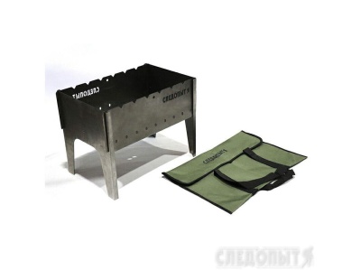 Мангал Следопыт складной 490*310*370мм сталь 2мм в сумке - фото в Миди Лтд Изображение товара Мангал Следопыт складной 490*310*370мм сталь 2мм в сумке в Миди Лтд