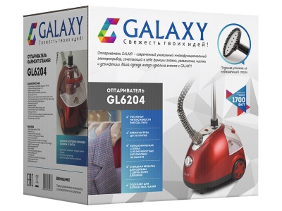 Изображение товара Отпариватель для одежды GALAXY GL 6204 1700Вт объем контейнера 1,5л трехсекционная телескопич Х в Миди Лтд