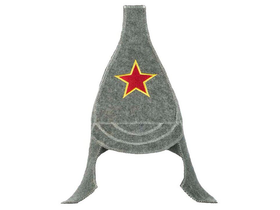 Изображение товара Шапка банная "Буденовка" серая             ХХ в Миди Лтд