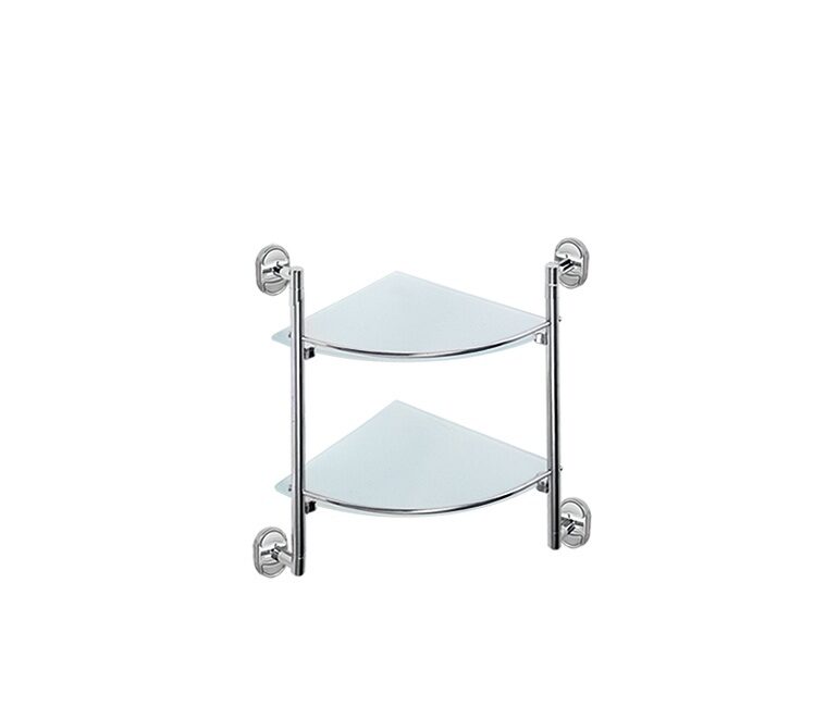 Полка стеклянная (20cm*20cm) угловая 2-х ярусная - фото в Миди Лтд Изображение товара Полка стеклянная (20cm*20cm) угловая 2-х ярусная в Миди Лтд