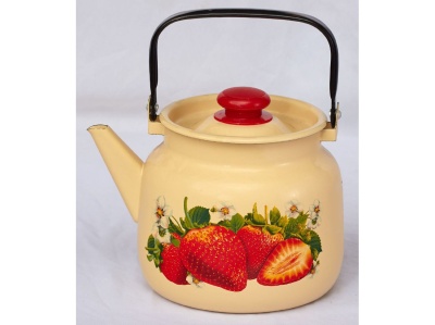 Изображение товара Чайник эмаль кремовая 3,5л Сочная клубника С-2713П2/4Км (4шт/уп) в Миди Лтд