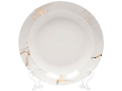 Изображение товара Тарелка суповая керамика круглая 20см Daniks Белый мрамор (6шт/уп) в Миди Лтд