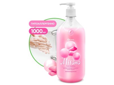 Изображение товара Крем-мыло жидкое увлажняющее Milana bubble gum с дозатором 1000мл (6шт/уп) в Миди Лтд