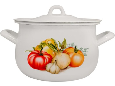 Кастрюля эмаль белая 3,6л Овощное ассорти Р-50126Б/4Бл (4шт/уп) Х - фото в Миди Лтд Изображение товара Кастрюля эмаль белая 3,6л Овощное ассорти Р-50126Б/4Бл (4шт/уп) Х в Миди Лтд