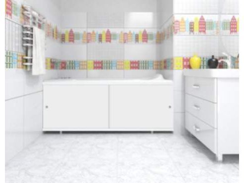 Изображение товара Экран под ванну 1,48м Кварт белый (6шт/уп) в Миди Лтд