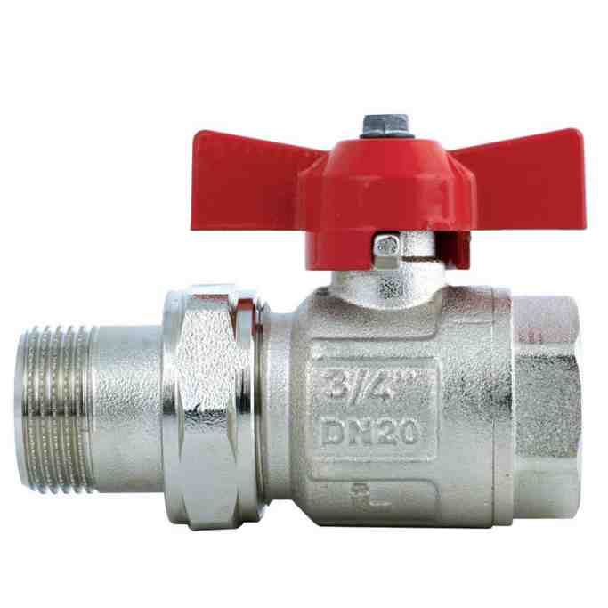 Изображение товара Кран шаровой американка 1/2 бабочка прямой (04778) в Миди Лтд