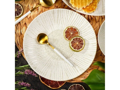 Тарелка десертная керамика круглая 20см Daniks Дюна бежевая (6шт/уп) - фото в Миди Лтд Изображение товара Тарелка десертная керамика круглая 20см Daniks Дюна бежевая (6шт/уп) в Миди Лтд