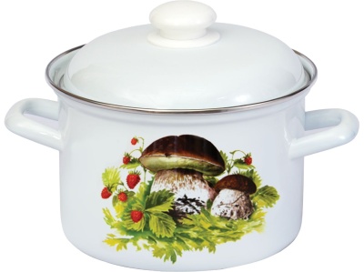 Изображение товара Кастрюля эмаль белая 6,0л Анютины глазки С-1618АП2/4 (4шт/уп) Х в Миди Лтд