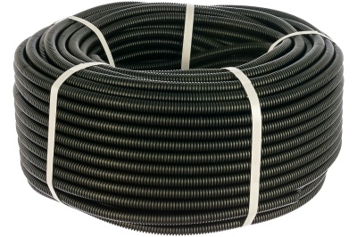 Изображение товара Труба гофрированная ПНД д 20мм с зондом строительная черная (100м/рул) в Миди Лтд