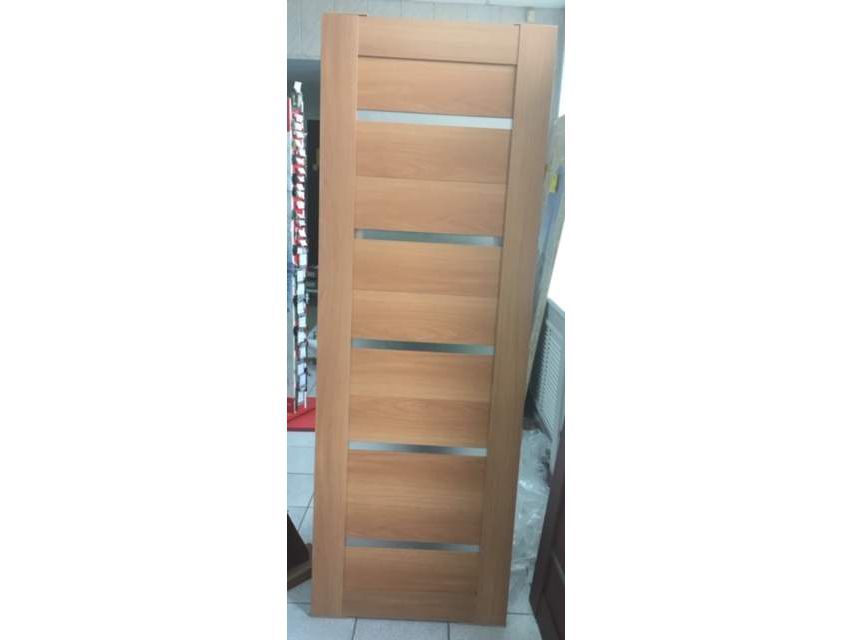 Изображение товара Полотно дверное ПО ламинир модель 22 миланский орех стекло матовое белое 700 в Миди Лтд