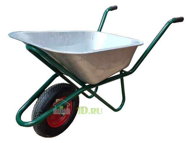 Изображение товара Тачка строительная 113 ZP 110л/160кг ( колесо пневматическое 4.80/4.00*80 d16/12) зеленая в Миди Лтд