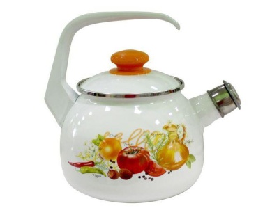Изображение товара Чайник эмаль белая 2,5л Итальянская кухня С-2711АП/4Рч (4шт/уп) в Миди Лтд