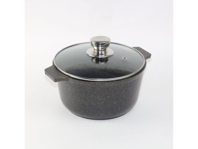 Изображение товара Кастрюля Granit Perfecion black gold 3л АП  СК АЛТЕЙ(6шт/уп) Х в Миди Лтд