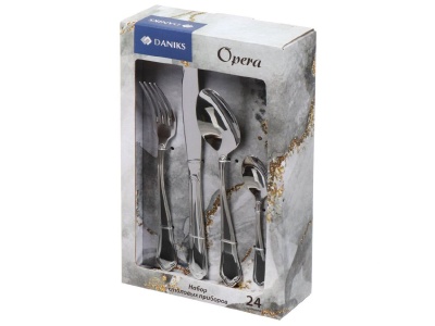Набор столовых приборов нерж сталь Daniks 24 предмета (нож столовый 6шт,вилка 6шт,ложка  389514 - фото в Миди Лтд Изображение товара Набор столовых приборов нерж сталь Daniks 24 предмета (нож столовый 6шт,вилка 6шт,ложка  389514 в Миди Лтд