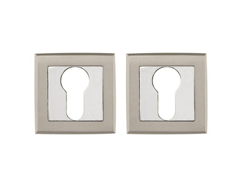 Накладка под цилиндр ET QL SN/CP-3 матовый никель/хром - фото в Миди Лтд Изображение товара Накладка под цилиндр ET QL SN/CP-3 матовый никель/хром в Миди Лтд