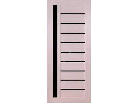 Изображение товара Полотно дверное ПО экошпон модель 06 Ника Капучино стекло черное 600 в Миди Лтд