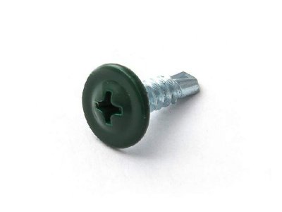 Изображение товара Саморез п/ш зеленый мох 4,2*13 RAL 6005 сверло (450шт/уп) в Миди Лтд