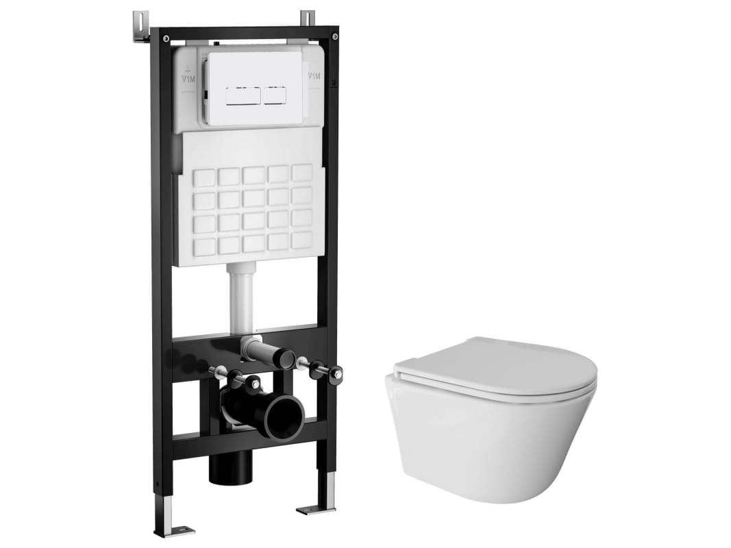 Комплект COMFORT унитаз,сиденье микролифт,инсталляция WAVE,кнопка прямоугол. белая - фото в Миди Лтд Изображение товара Комплект COMFORT унитаз,сиденье микролифт,инсталляция WAVE,кнопка прямоугол. белая в Миди Лтд