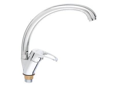 Смеситель для кухни высокий излив,картридж 35мм, гайка, латунь, хром, RAIN Сапфир - фото в Миди Лтд Изображение товара Смеситель для кухни высокий излив,картридж 35мм, гайка, латунь, хром, RAIN Сапфир в Миди Лтд