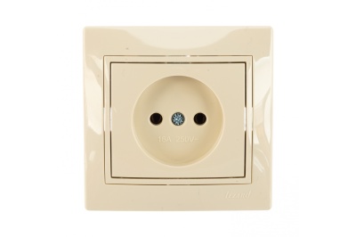 Розетка 1 местная LEZARD Мира кремовая со вставкой б/з керамика - фото в Миди Лтд Изображение товара Розетка 1 местная LEZARD Мира кремовая со вставкой б/з керамика в Миди Лтд