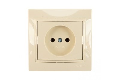 Изображение товара Розетка 1 местная LEZARD Мира кремовая со вставкой б/з керамика в Миди Лтд