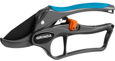 Секатор GRINDA PROLine P-33 200мм с храповым механизмом алюм рукоятки с эфесом - фото в Миди Лтд Изображение товара Секатор GRINDA PROLine P-33 200мм с храповым механизмом алюм рукоятки с эфесом в Миди Лтд