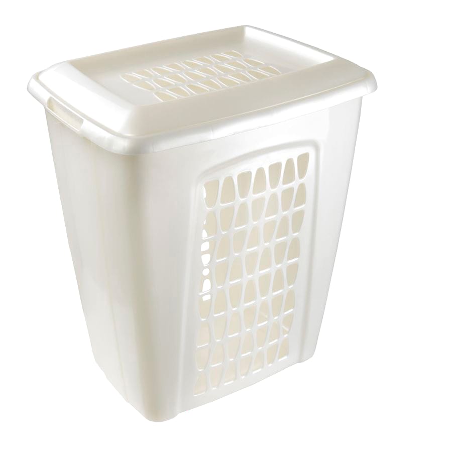 Корзина для белья МОЛЕТТА прямоугольная с крышкой 60л перламутрово-белая (4шт/уп) - фото в Миди Лтд Изображение товара Корзина для белья МОЛЕТТА прямоугольная с крышкой 60л перламутрово-белая (4шт/уп) в Миди Лтд