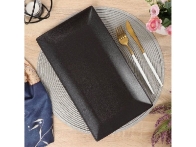 Блюдо керамика прямоугольное черное 35см Daniks Крафт (18шт/уп) - фото в Миди Лтд Изображение товара Блюдо керамика прямоугольное черное 35см Daniks Крафт (18шт/уп) в Миди Лтд